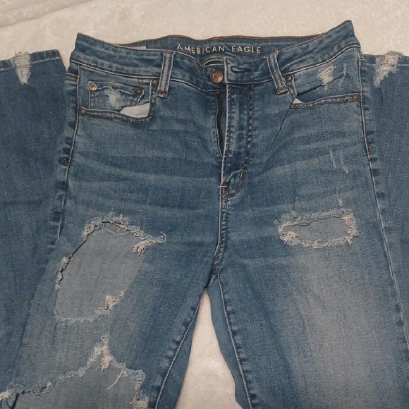 American Eagle Outfitters Denim - American Eagle Outfitters Women's Ripped Blue Boyfriend Jeans